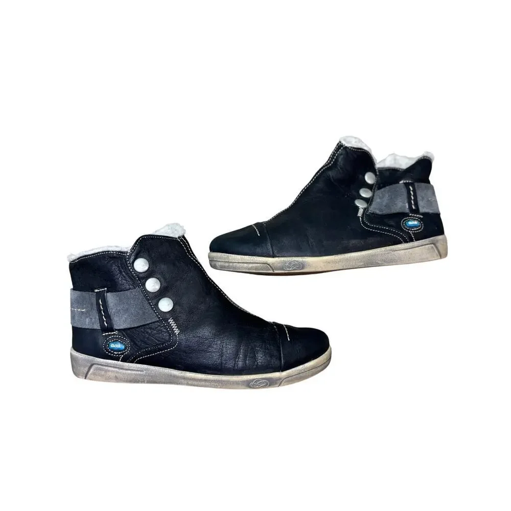 Cloud Aline, Black, Women's Wool Lining Ankle Zip Boot, high-top sneaker, Size 5 - Picture 2 of 12